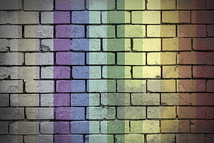 close-up photo of painted brick wall