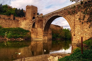 brown stoned castle, architecture, nature, clouds, building