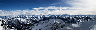 mountain, mountains, snow, clouds, sky HD wallpaper