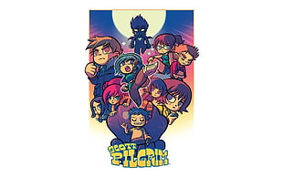 blue and yellow Mickey Mouse print textile, Scott Pilgrim, Ramona Flowers