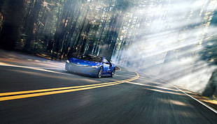 blue Acura NSX sports car HD wallpaper