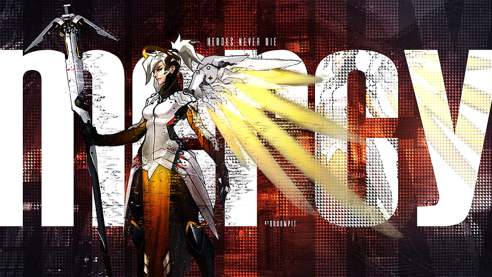 Mercy graphic wallpaper, Mercy (Overwatch), Overwatch HD wallpaper