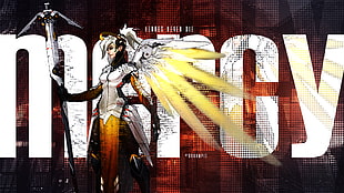 Mercy graphic wallpaper, Mercy (Overwatch), Overwatch HD wallpaper
