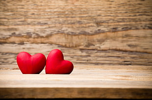 two heart decors HD wallpaper