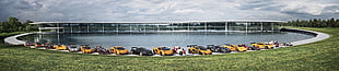 assorted sports car lot, McLaren Technology Centre, car, McLaren MP4-12C, McLaren M1B HD wallpaper