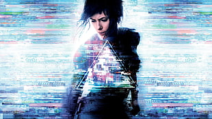 female anime character digital wallpaper, Ghost in the Shell, Scarlett Johansson, Kusanagi Motoko, Ghost in the Shell (Movie) HD wallpaper