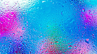 glass window with dew drops HD wallpaper