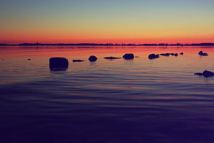 photo of body of water during sunset