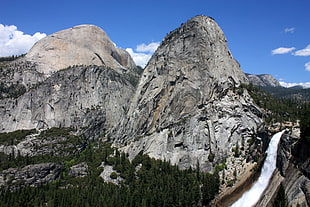 gray mountain under blue sky, yosemite national park HD wallpaper