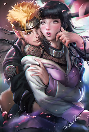 Sakimichan, realistic, Uzumaki Naruto, Hyuuga Hinata