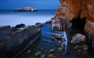 rock formation near at body of water