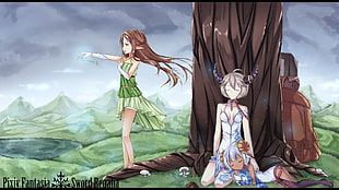 brown haired female anime character illustration, Pixiv Fantasia, elves HD wallpaper