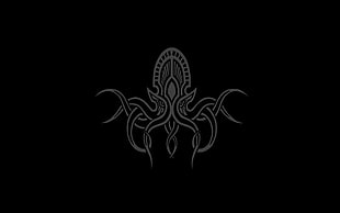 gray and black logo, minimalism, Cthulhu HD wallpaper