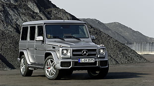 gray Mercedes-Benz G63 AMG SUV, Mercedes G-Class, Mercedes Benz, vehicle, car HD wallpaper