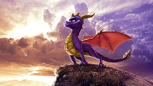 dragon illustration, Spyro HD wallpaper
