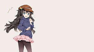 female anime character standing illustration HD wallpaper