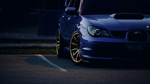 blue Ford sedan, car, Subaru Impreza , blue, STI