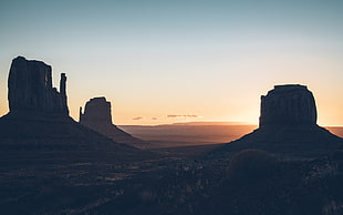 mountains during sunset, desert, sunlight, nature