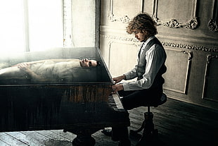 men's gray waistcoat, Muse , pianists, piano HD wallpaper