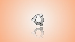 round gray logo, Linux, Ubuntu HD wallpaper