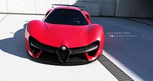 red Alfa Romeo concept, car HD wallpaper