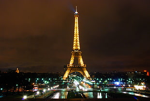 Eiffel Tower during nighttime