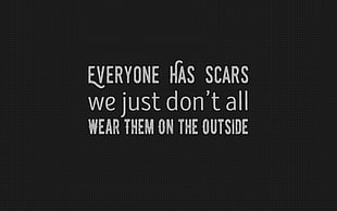 everyone has scars text, quote, scars, typography HD wallpaper