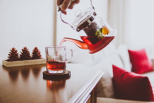 clear glass mug, Tea, Kettle, Cup