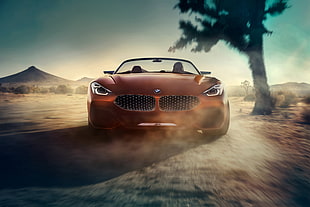 orange BMW convertible coupe