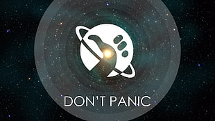 Don't Panic logo, The Hitchhiker's Guide to the Galaxy, logo HD wallpaper