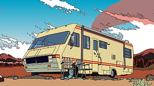 white class-A motorhome, Breaking Bad, Walter White, Heisenberg, meth HD wallpaper