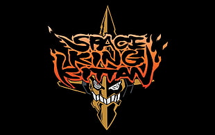 orange and black Space King Kittan logo, Tengen Toppa Gurren Lagann, anime HD wallpaper