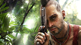 Farcry character holding a silver gun HD wallpaper