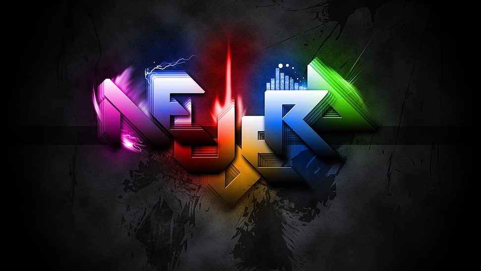 Neuder text illustration, colorful, typography, digital art HD wallpaper