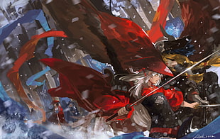 man holding sword illustration, anime HD wallpaper