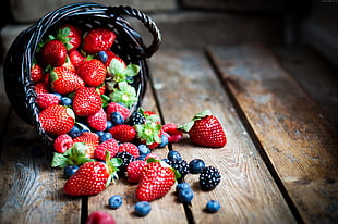 strawberries and raspberries