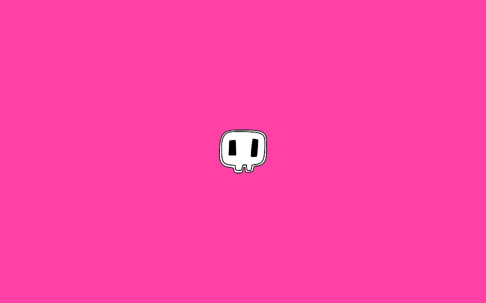 white emoji with pink background HD wallpaper