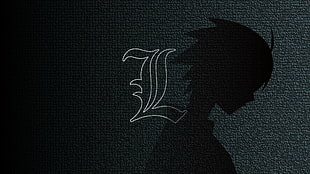 L letter logo, anime, Death Note, simple