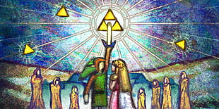 religious painting, artwork, video games, The Legend of Zelda, Link HD wallpaper