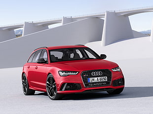 red Audi A-series 5-door hatchback, Audi, RS6, car