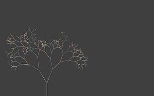 beige withered tree illustration, trees, minimalism HD wallpaper