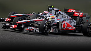 black and red RC car, car, Lewis Hamilton, Mercedes-Benz, Formula 1 HD wallpaper