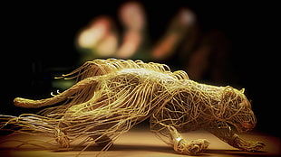 shallow focus of brown tiger table decor