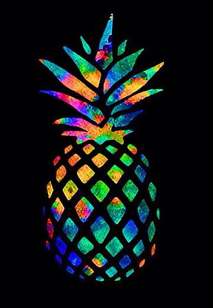 yellow and multicolored pineapple HD wallpaper