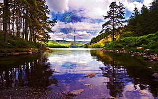 river photo, futuristic, planet, science fiction, lake HD wallpaper