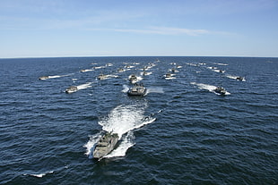 black powerboat lot, navy, boat, ship, military HD wallpaper