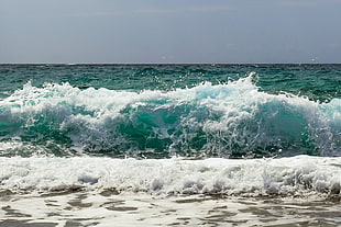 sea waves, Sea, Shore, Foam