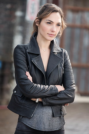 Gal Gadot, Gal Gadot, actress, leather jackets, jacket