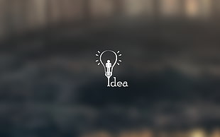 Idea logo, light bulb, minimalism, depth of field HD wallpaper
