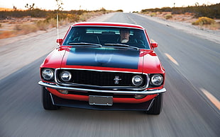 red and black vehicle, car, Ford Mustang, vehicle, men